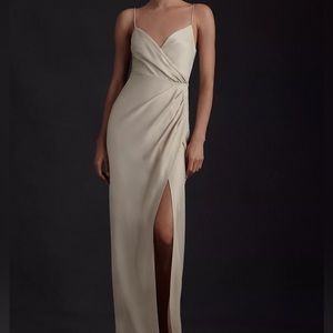 BHLDN Freya Satin Charmeuse Dress in Champagne